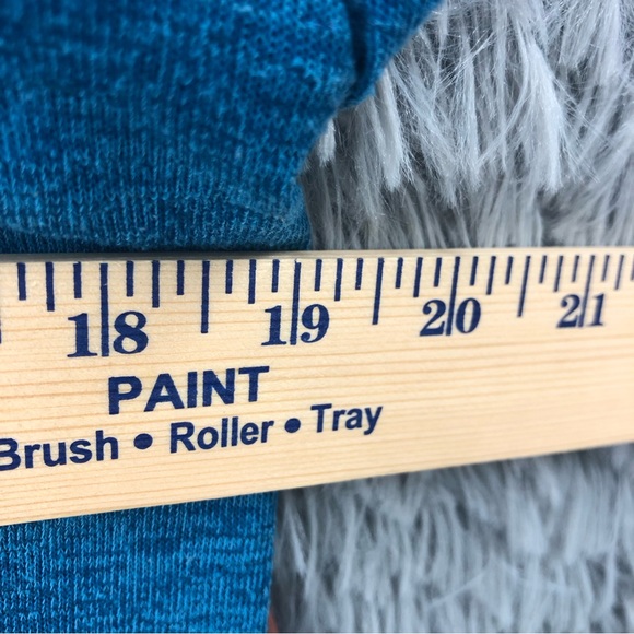 Xhilaration Shirt Womens Small Heathered Blue Cheetah Print Translucent Back Top - Picture 4 of 8